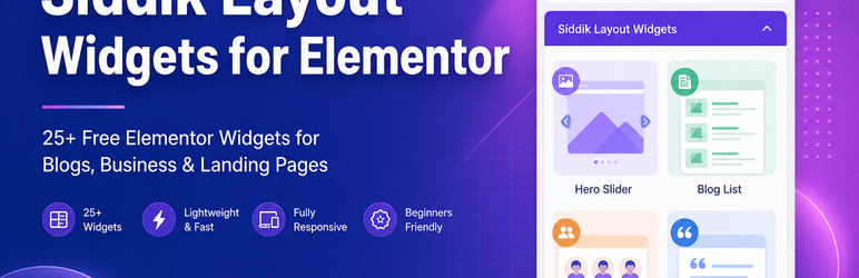 Siddik Layout Widgets for Elementor WordPress plugin